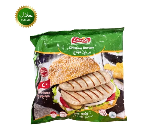 Lezita chicken burger 900g frozen halal product pack