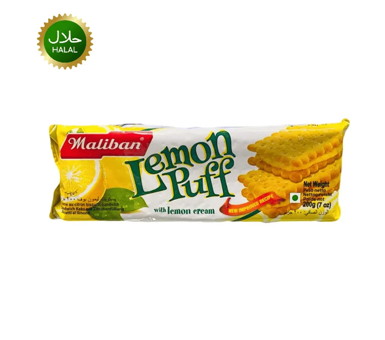 Lemon Puff Maliban Lemon Puff Biscuit crispy layered biscuit with lemon cream filling for tea time snack