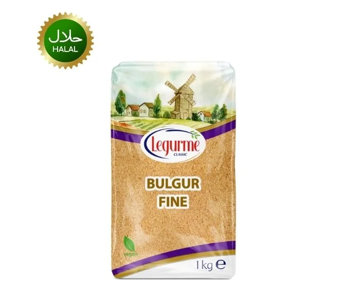 Bulgur Fine 1kg healthy cracked wheat grain packaging