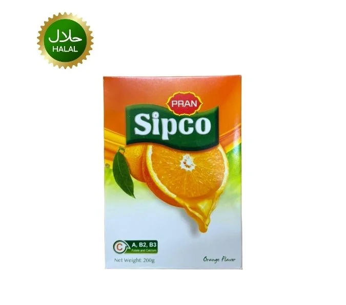 PRAN Sipco Orange Drink Powder 200g instant orange beverage mix pack
